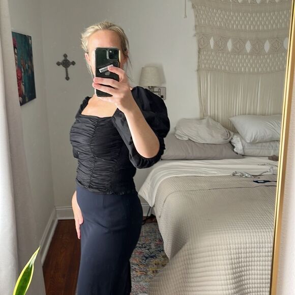 MaxMara Navy Blue Pencil Skirt Size 10 - Picture 3 of 9